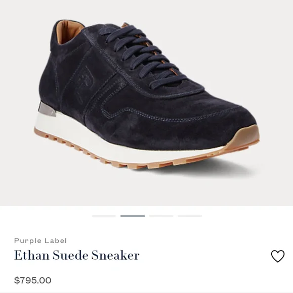 NEW Ralph Lauren Purple Label Ethan Suede Sneaker - Picture 4 of 9